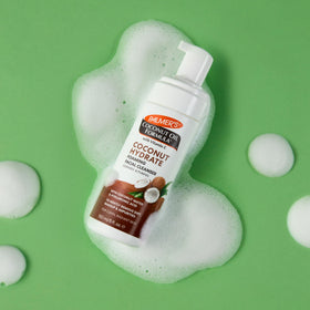 Palmer's cleanser foam texture close-up demonstrating gentle hydration