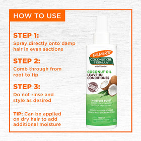 Palmer's label detail highlighting coconut oil and Tahitian Monoi Oil benefits