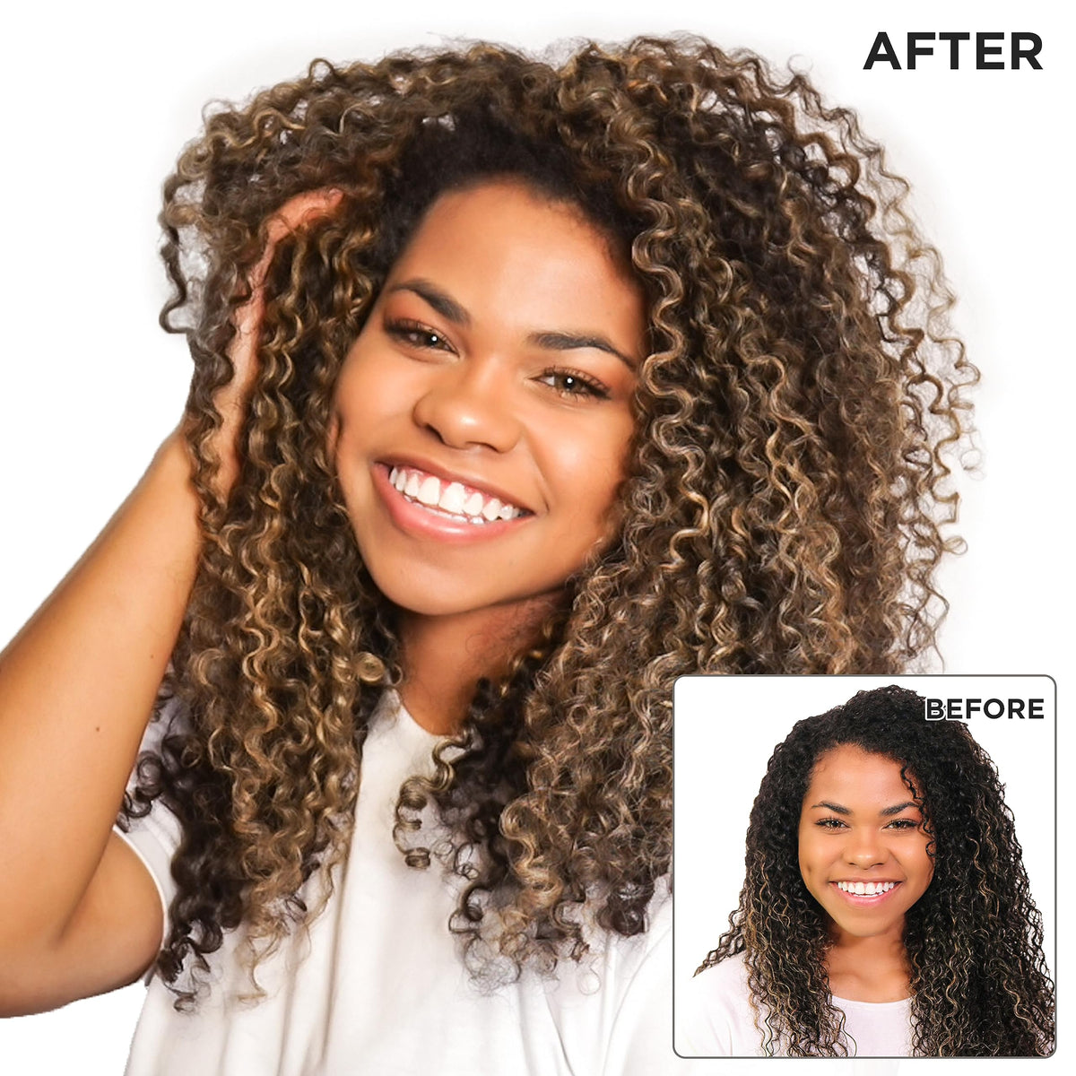 Palmer's mist on a hair strand showing moisture penetration and smoothness