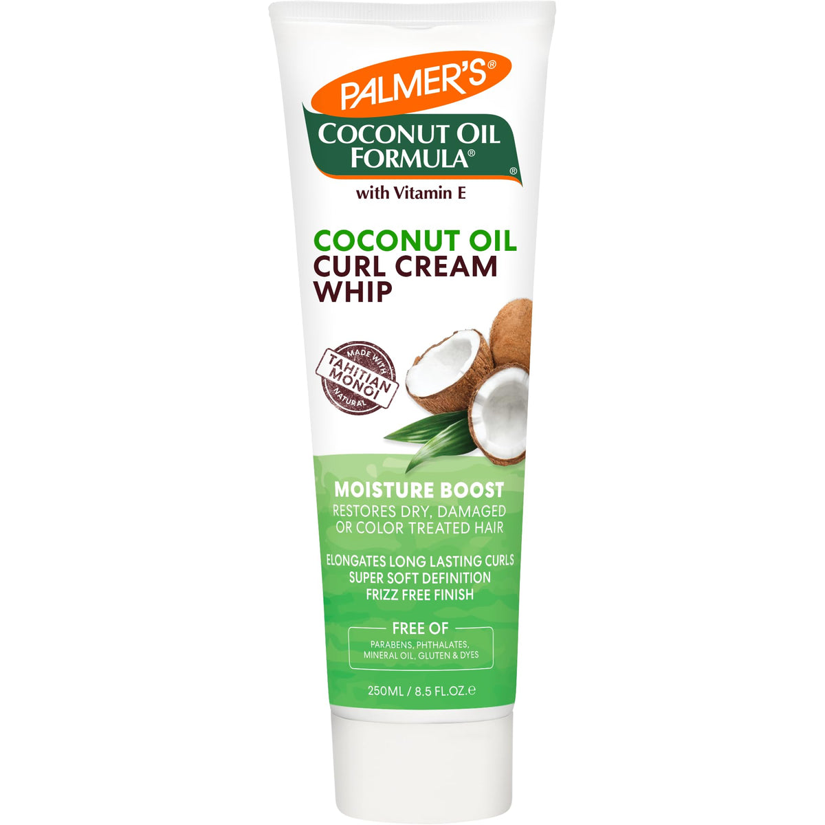 Palmer's front packaging showing curl whip cream and soft hold benefit