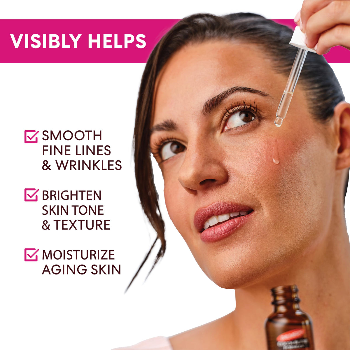 Palmer's face oil texture on skin demonstrating smooth absorption and non-greasy glow benefit