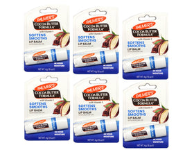 Palmer's front packaging showing six lip balm tubes and brand benefit