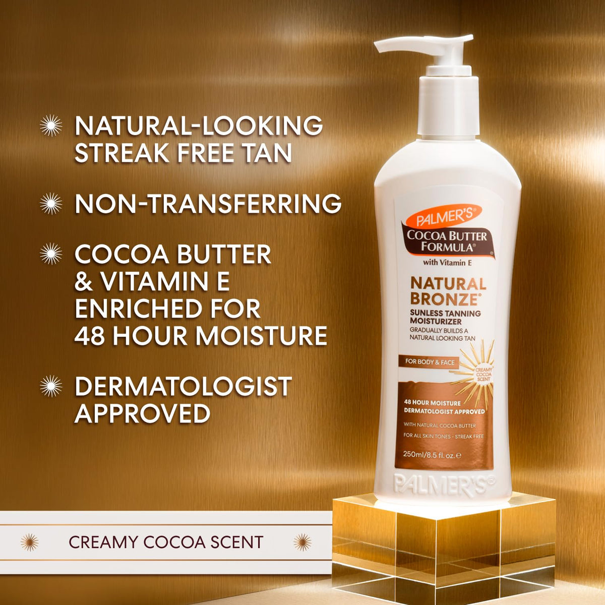 Palmer's lotion texture close-up demonstrating creamy, fast-absorbing formula