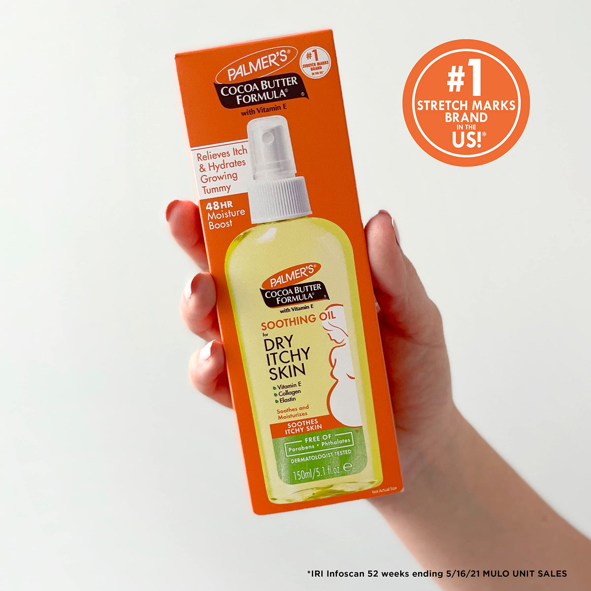 Palmer's cocoa butter and vitamin E ingredients displayed for nourishing benefit