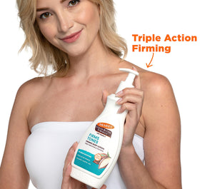 Palmer's lotion being applied to skin for smoothing and tone