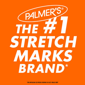 Palmer's stretch mark lotion pump held in hand for everyday full-body hydration