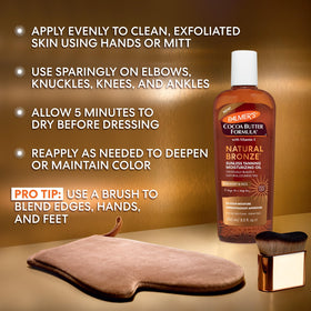 Palmer's before and after three days illustrating buildable natural tan