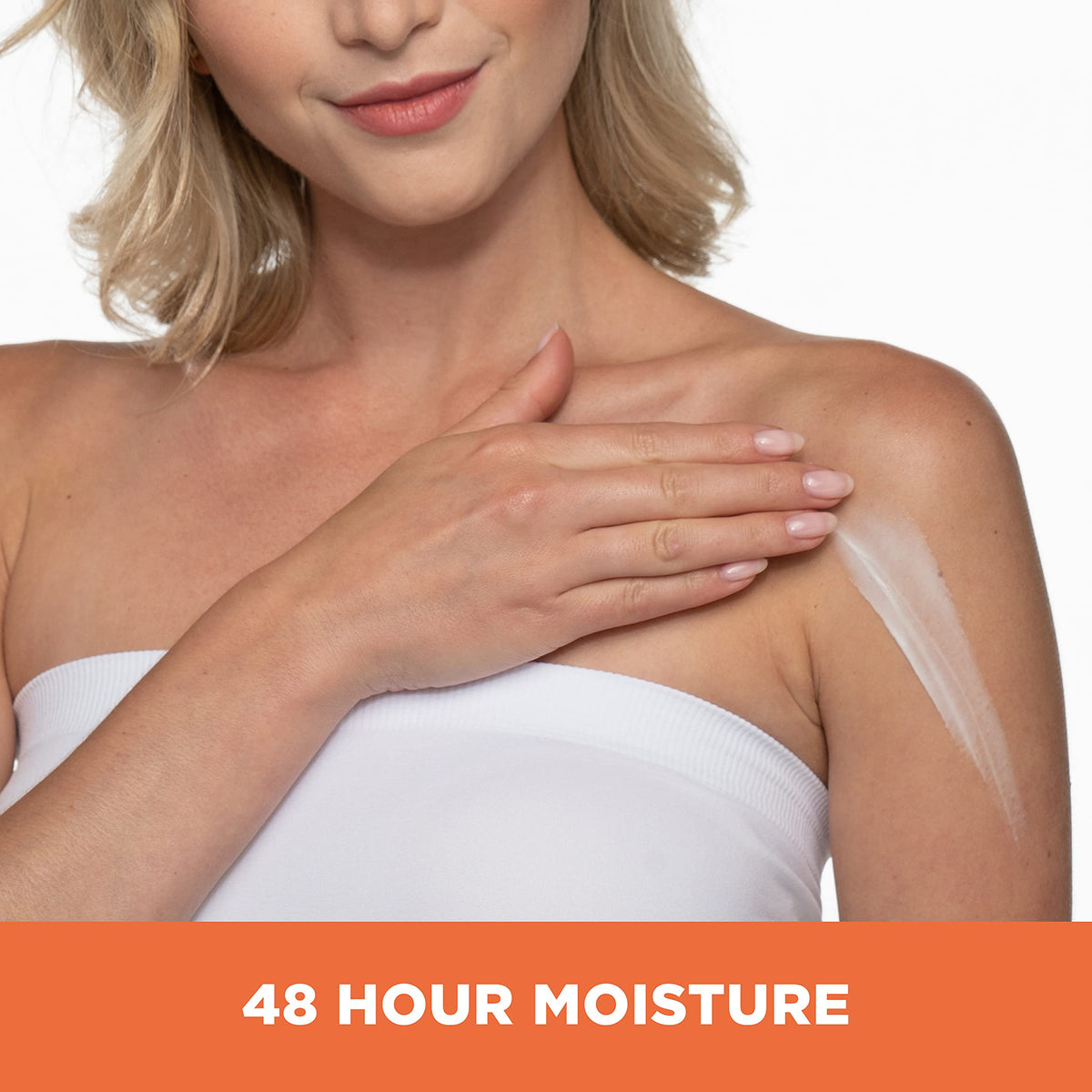 Creamy texture swipe of Palmer's lotion demonstrating rich, non-greasy moisturization