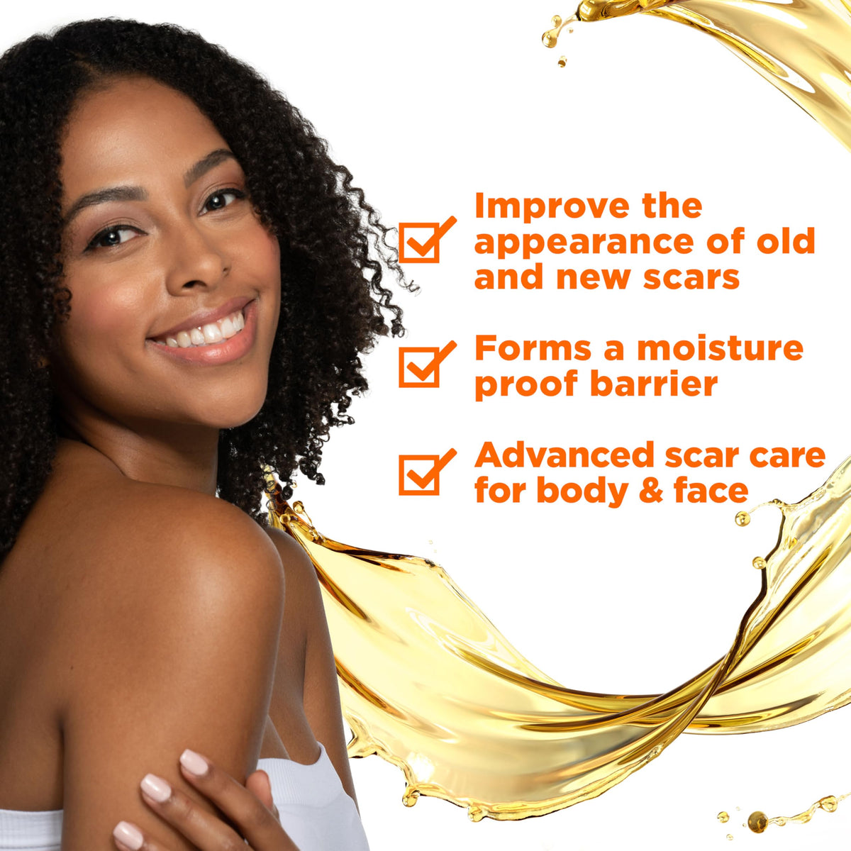 Palmer's dropper closeup dispensing oil, demonstrates precise application and non-greasy feel