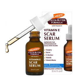 Palmer's front bottle showing product branding and size, clear benefit of targeted scar care
