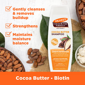 Palmer's creamy shampoo texture demonstrating smooth lather