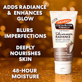 Palmer's applied on forearm demonstrating instant luminous finish