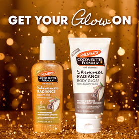 Palmer's used in evening outfit shot, showcasing camera-ready shimmer