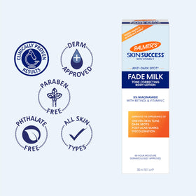 Palmer's bottle on bathroom shelf showcasing daily routine placement and convenience