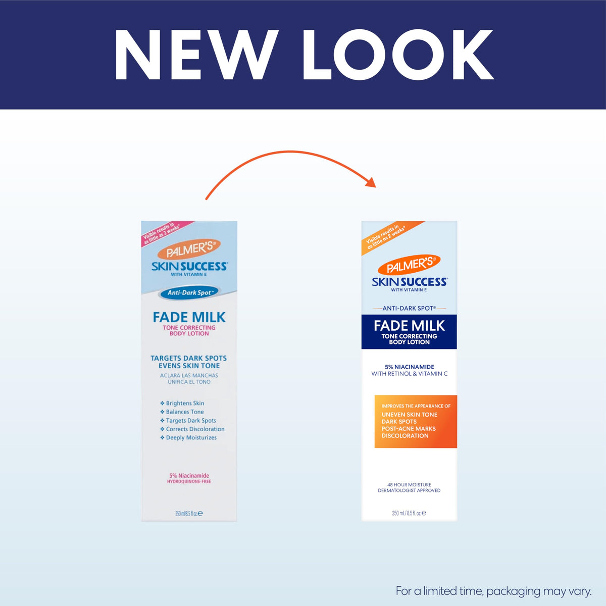 Palmer's pump and cap detail highlighting easy dispensing and clean application