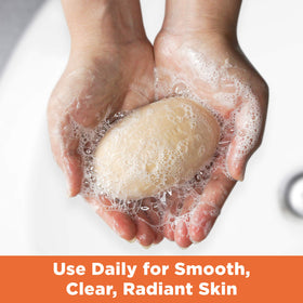 Palmer's soap side profile for size and scale, travel-ready benefit