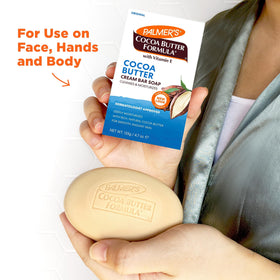 Palmer's soap texture with cocoa butter image highlighting softening benefit