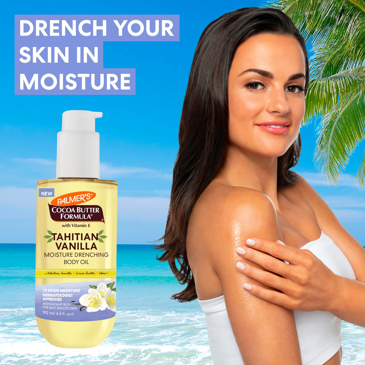 Palmer's oil pouring to show lightweight texture and absorption