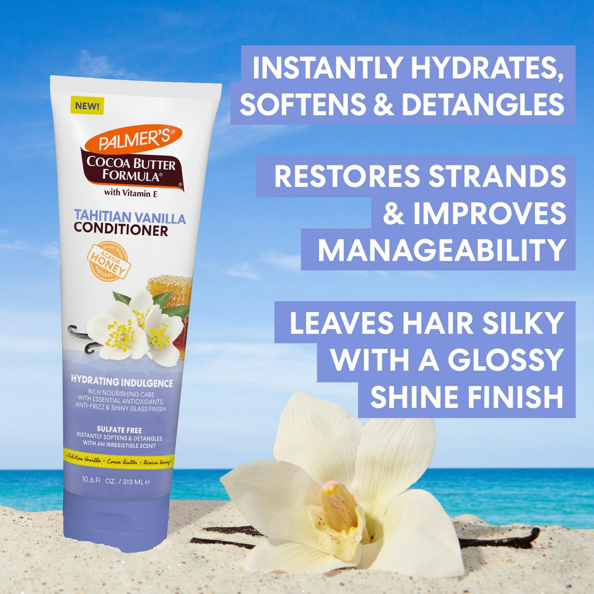 Palmer's creamy conditioner texture pour illustrating smooth detangling