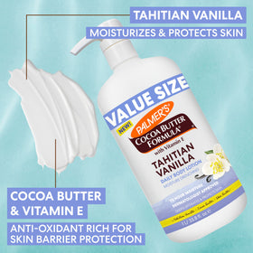 Palmer's bottle next to everyday items to show 33.8 fl oz size and value