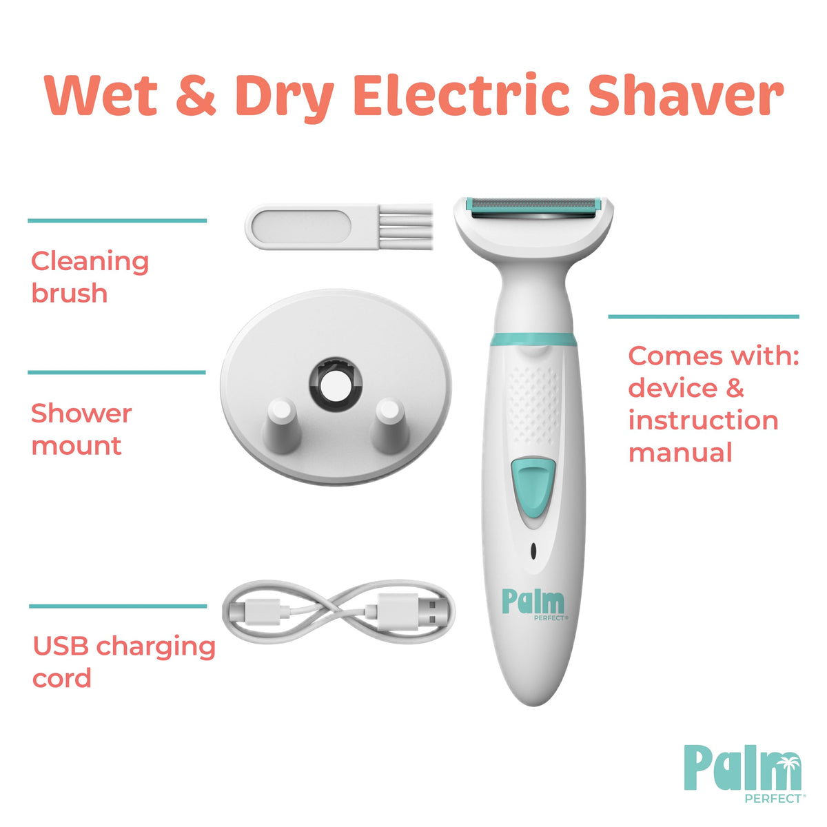 palmperfect cleaning brush and removable head for simple hygiene and blade care