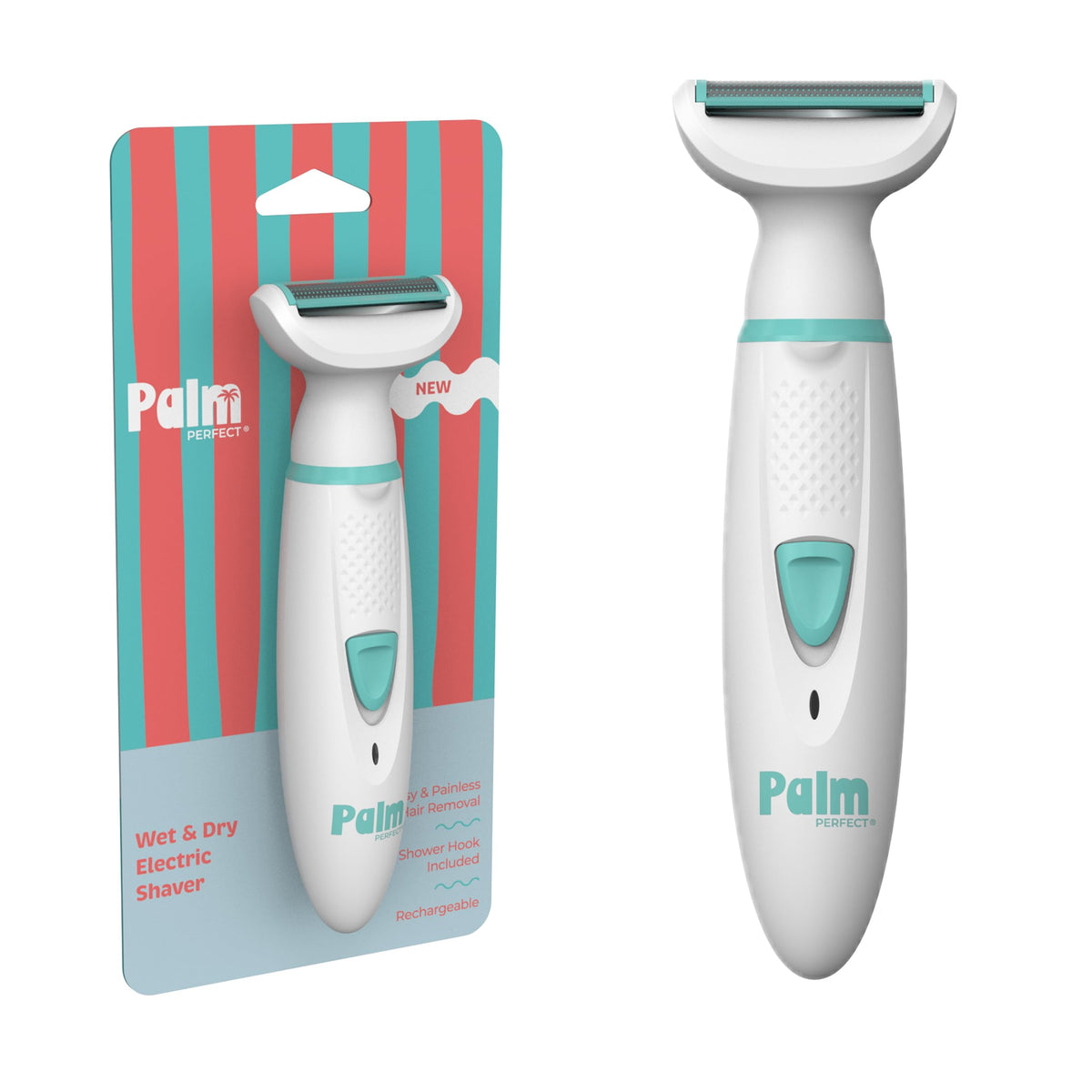 palmperfect front view shaver showing ergonomic grip and compact shape for easy handling