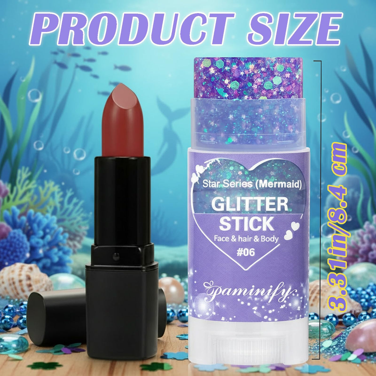 paminify glitter applied to shoulder and collarbone adding festival-ready shine