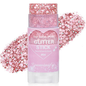 paminify front packaging showing pink glitter stick for portable sparkle