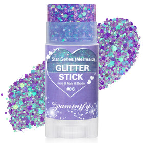 paminify purple glitter stick front packaging shows product and branding for quick ID