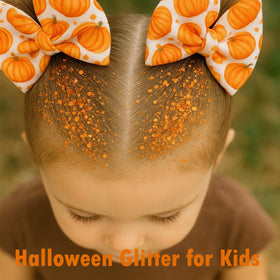 paminify orange glitter along hairline adds performance-ready shine