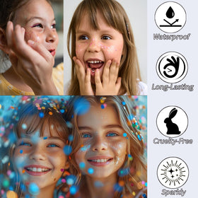 paminify hair highlighted with glitter stick, adds mermaid shimmer to strands