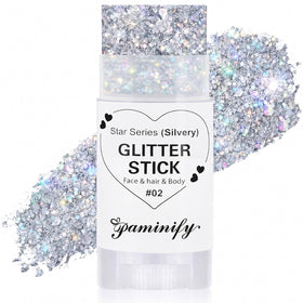 paminify glitter stick front packaging showing product identity and portability