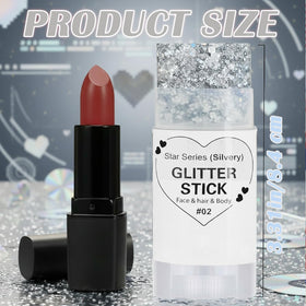 paminify glitter stick applied on cheek for instant festival-ready highlight