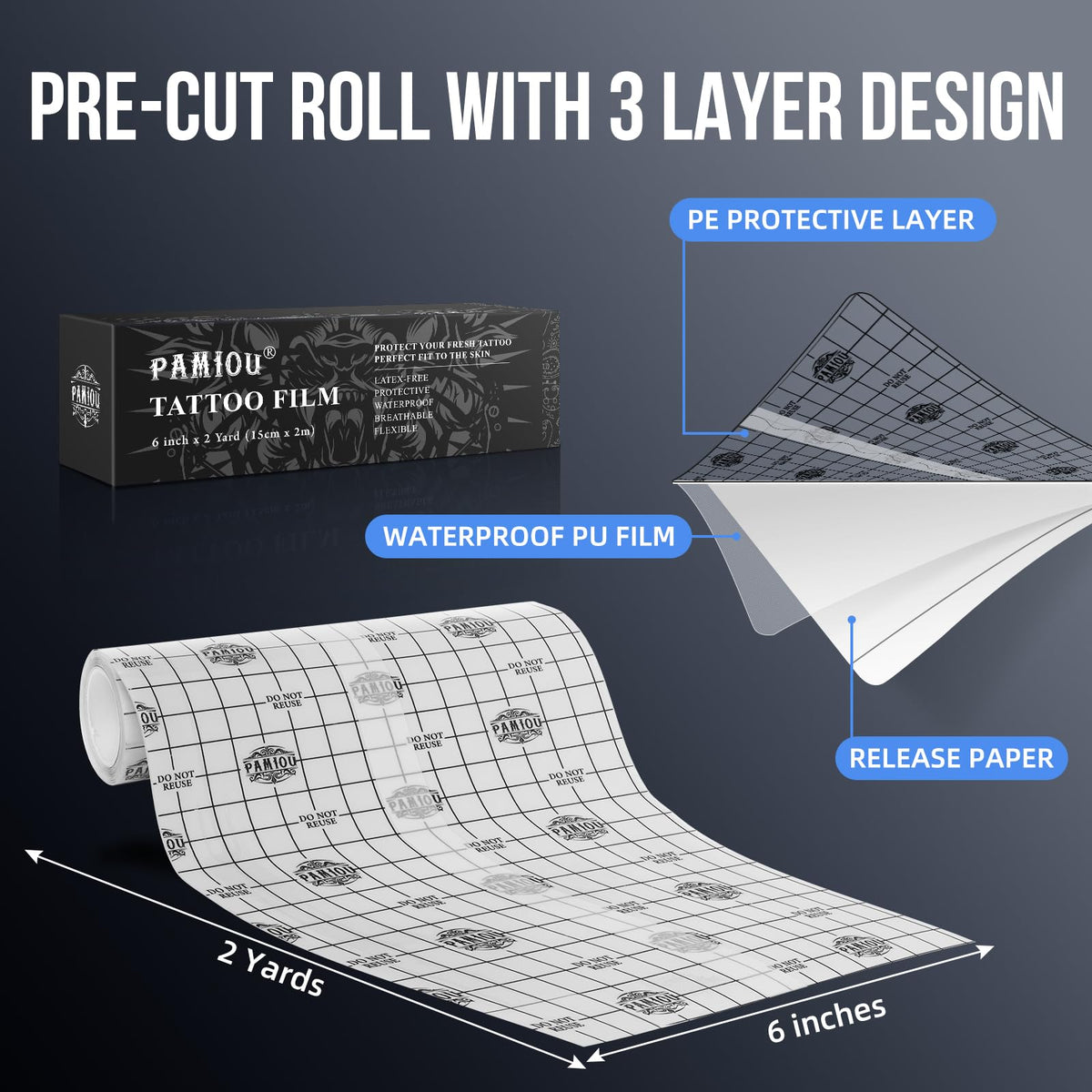 Pamiou adhesive edge detail illustrating gentle latex-free glue that prevents lifting