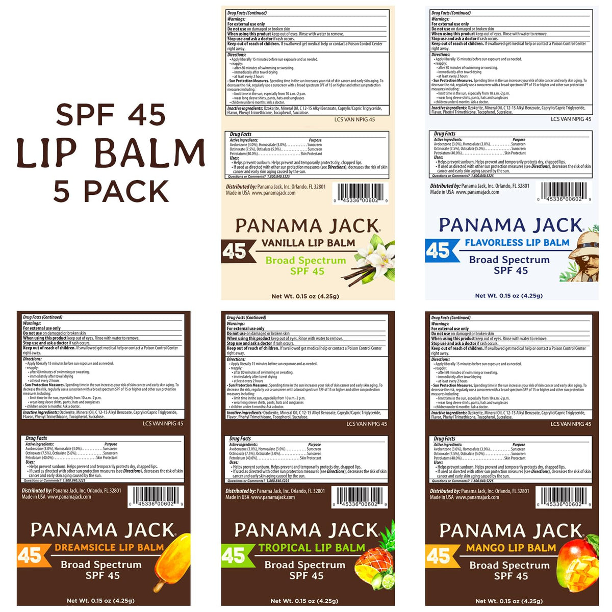 Panama Jack lip balms among beach gear illustrating sun-ready protection and travel use