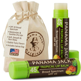 Panama Jack front packaging tropical flavor showing SPF protection and bright label