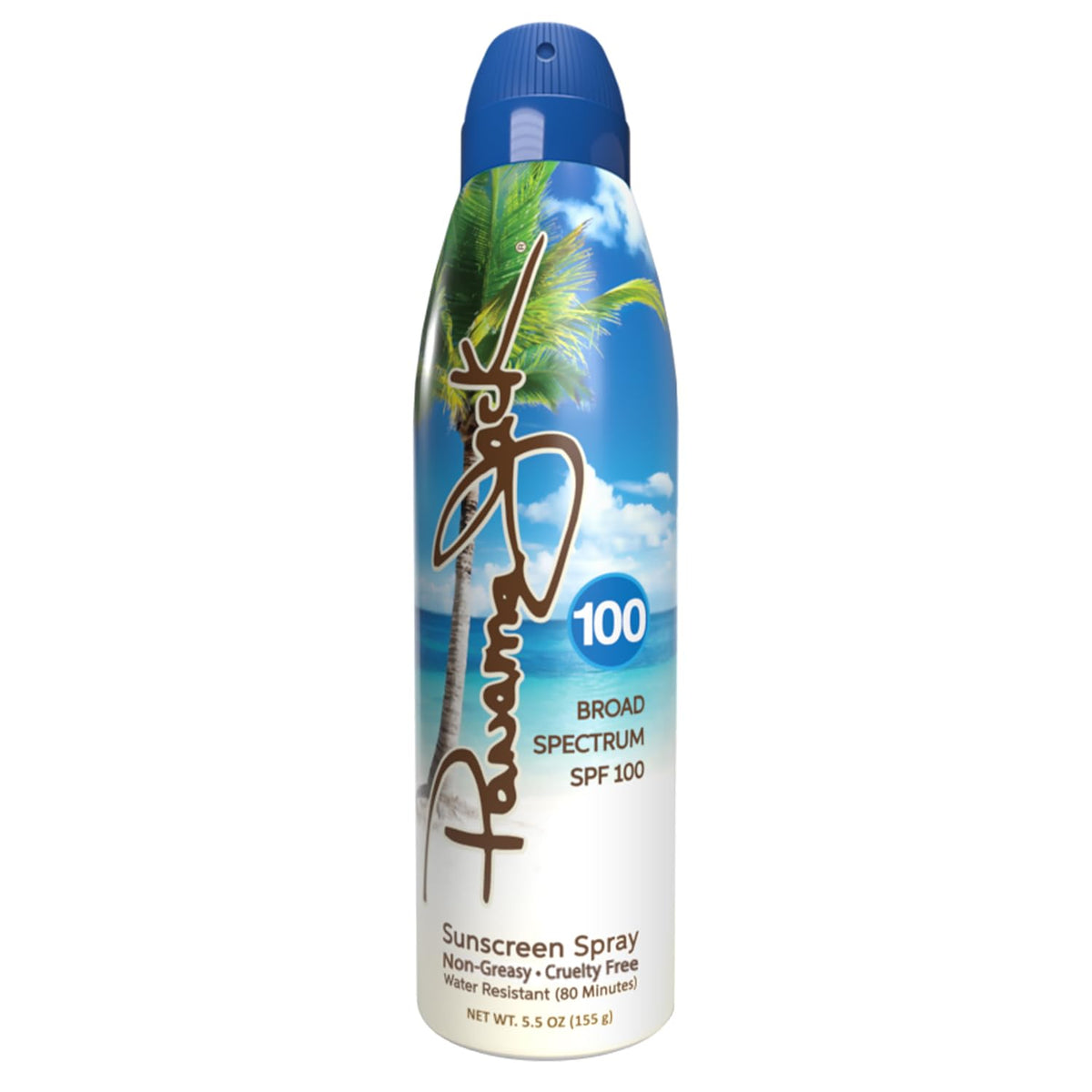 Panama Jack front packaging showing SPF 100 protection and tropical design benefit