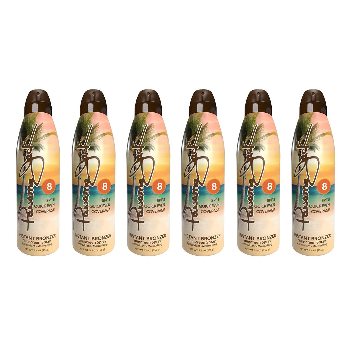 Panama Jack ingredients label highlighting antioxidant and oxybenzone-free formula