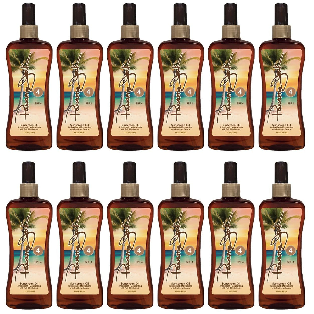 Panama Jack bottle in beach setup conveying sun-ready tropical benefit