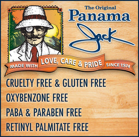 Panama Jack tube in hand size comparison for pocket-sized, on-the-go protection
