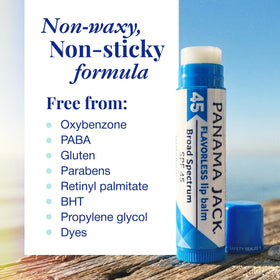 Panama Jack tube next to keys shows pocket-friendly portable size