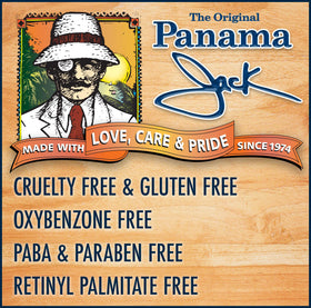 Panama Jack Mango flavor tube highlighting tropical scent and moisturizing benefit