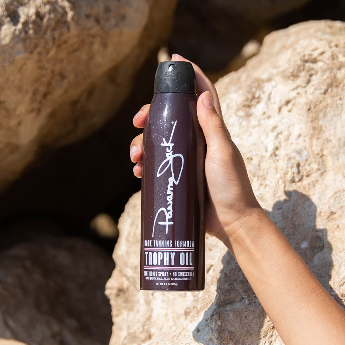 Panama Jack oil texture close-up highlighting lightweight feel and quick absorption