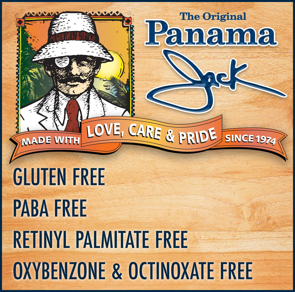 Panama Jack lotion texture swiped on white surface demonstrating lightweight, fast-absorbing feel