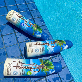 Panama Jack water resistance test showing 80 minute durability during swimming