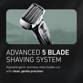 Panasonic ARC5 pop-up trimmer detail for neat mustache and sideburn styling