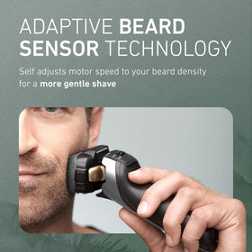 Panasonic ARC5 used in shower illustrating wet shave convenience and easy rinsing