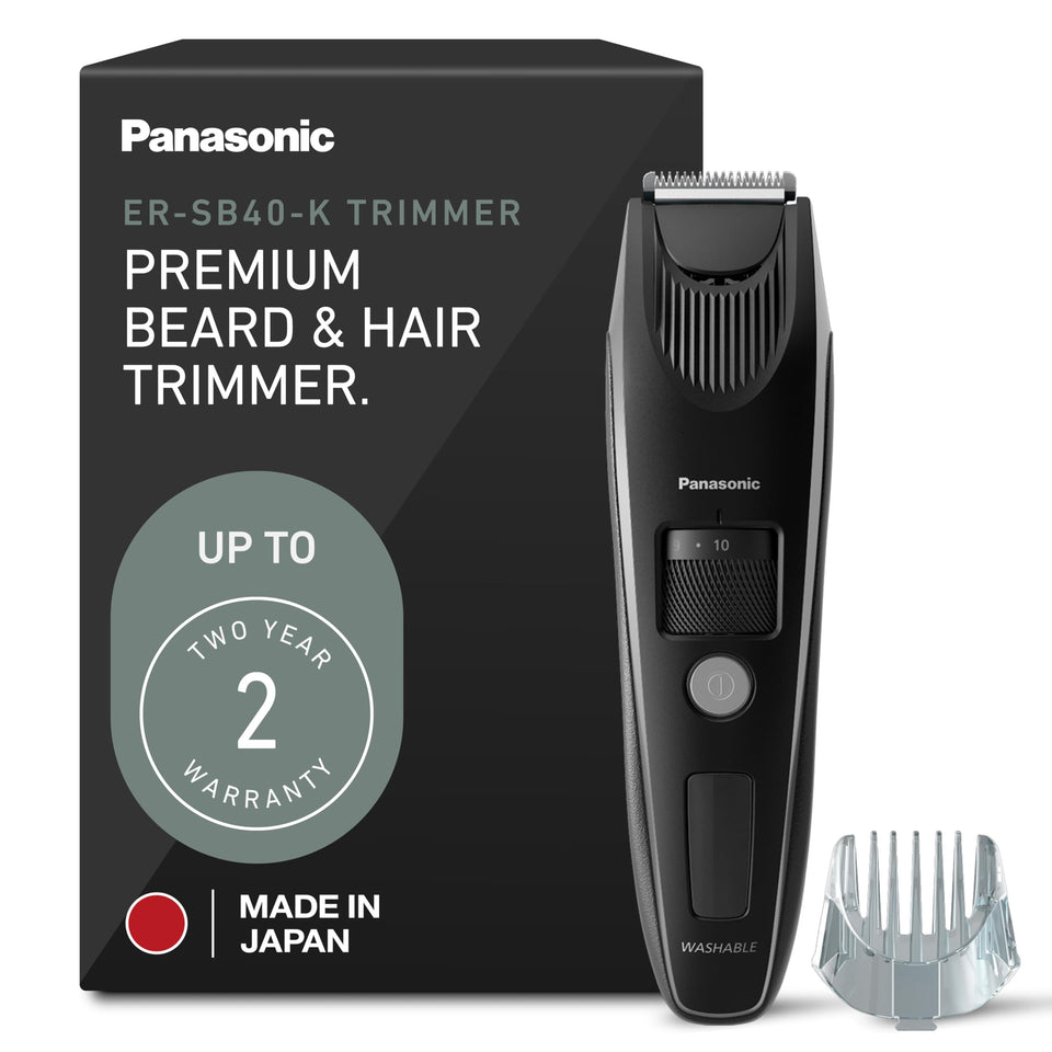 Panasonic ER-SB40-K front view showing controls and compact design for precise grooming