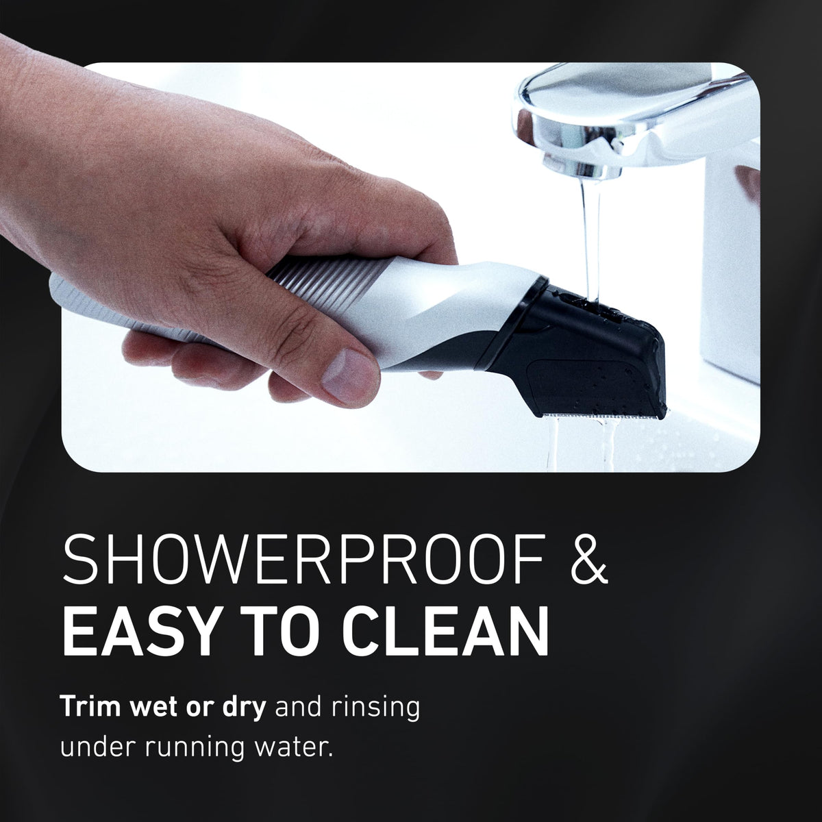 Panasonic hypoallergenic stainless-steel blade macro showing smooth edges and comfort