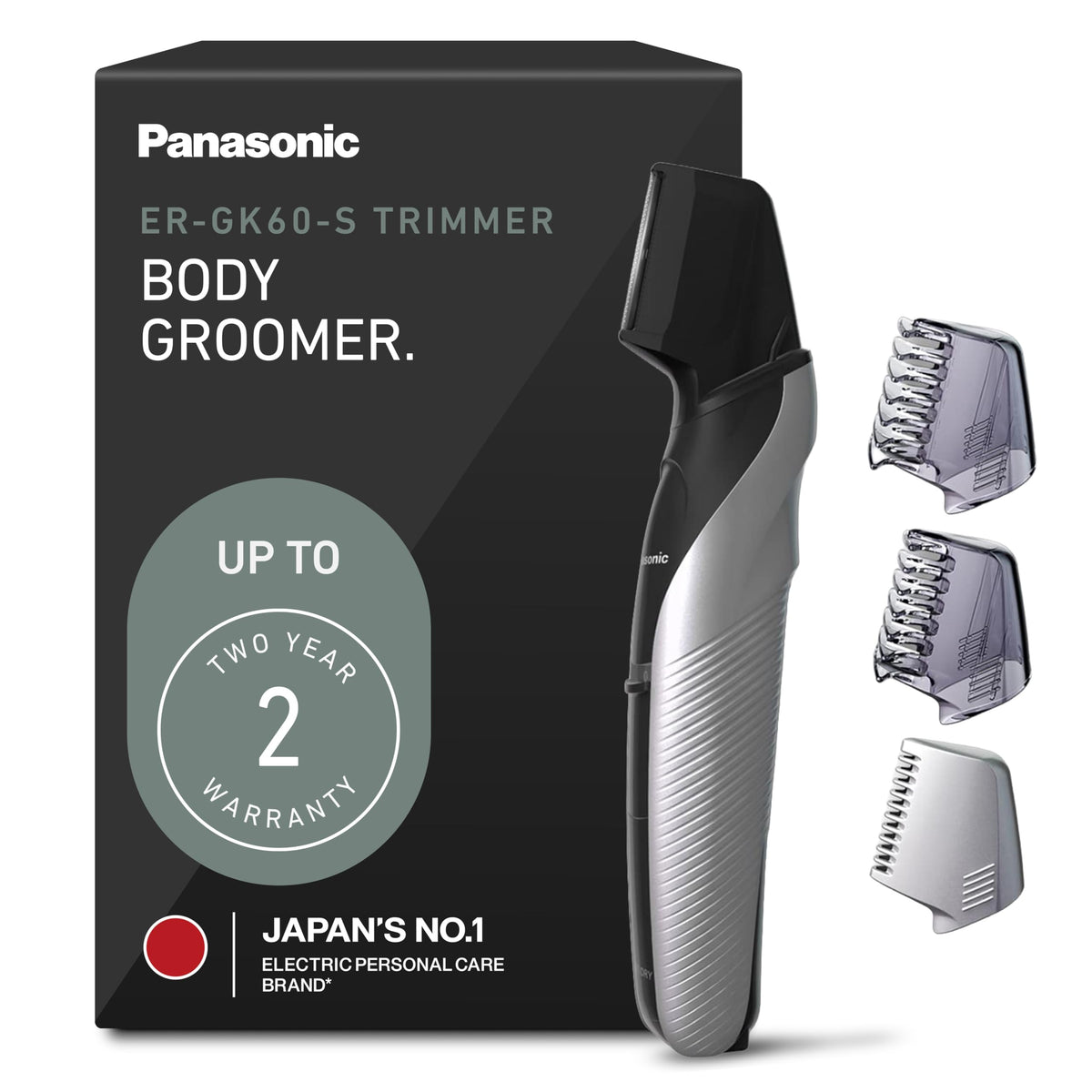 Panasonic ER-GK60-S front view showing compact groomer and controls for easy travel